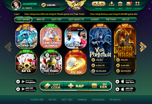 Top game cá cược được săn đón nhiều nhất tại cổng game bài đổi thưởng Kingfun